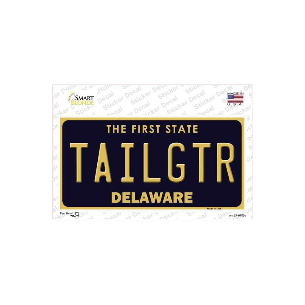 Smart Blonde Lp-6705S-M Tailgtr Delaware Novelty Sticker Decal - Medium 792636399916