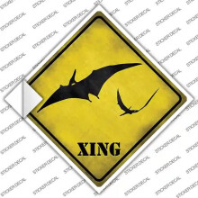 Smart Blonde CX-184s-L Pterodactyls Xing Novelty Diamond Sticker Decal - Large