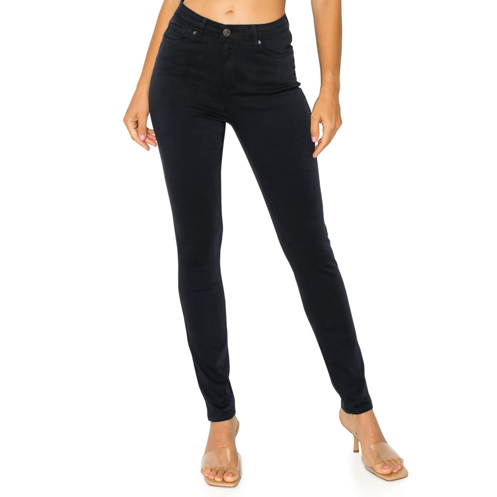 KHAKI  BLUE cali1850 WomenAs The Everyday garment-Dyed Skinny Jeans - Soft Stretchy High Rise comfy casual Pants 79352AM-DM405 Navy 4