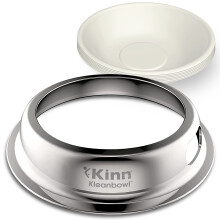 Kinn Kleanbowl Pet Bowl Stainless Steel Frame with Compostable Refills 24 oz (Pack of 1) - Spill-Proof Stable Disposable Pet Bowls for Easy Cleaning
