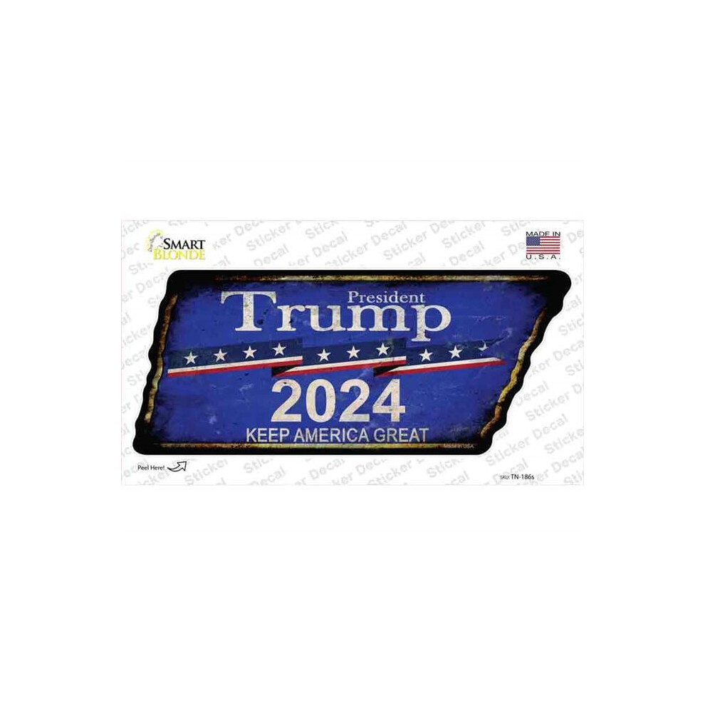 Smart Blonde Tn-186S-M Trump 2024 Novelty Rusty Tennessee Shape Sticker Decal - Medium 792636402326