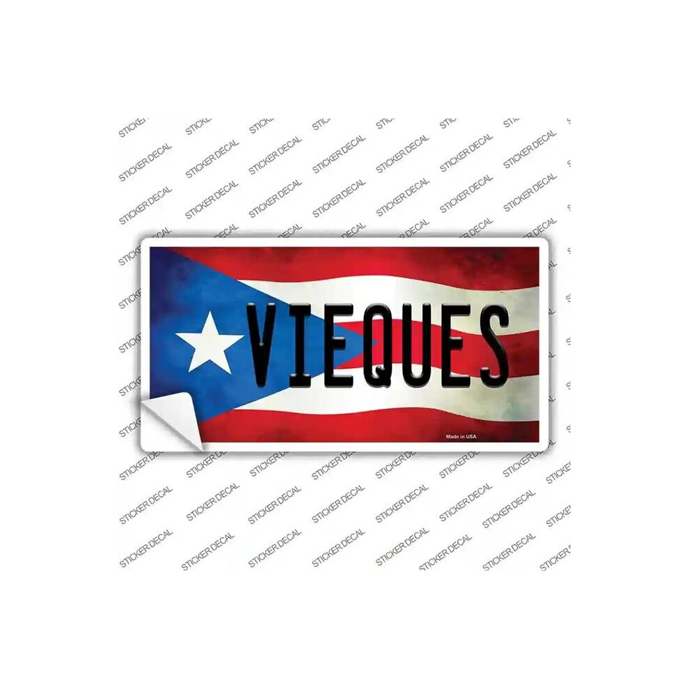 Smart Blonde Lp-11389S-S Vieques Puerto Rico Flag Novelty Sticker Decal - Small 792636402753