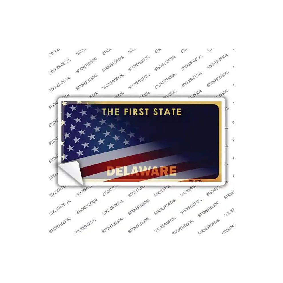 Smart Blonde Lp-12337S-Xl Delaware With American Flag Novelty Sticker Decal - Extra Large 792636403231
