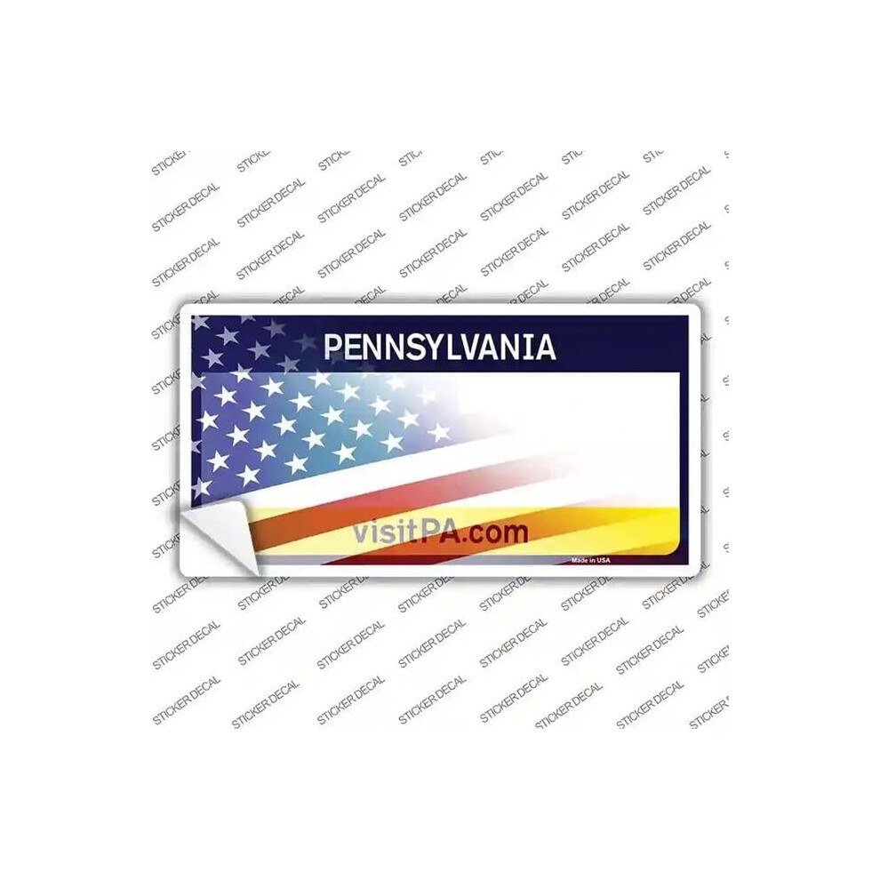 Smart Blonde Lp-12367S-L Pennsylvania With American Flag Novelty Sticker Decal - Large 792636403347