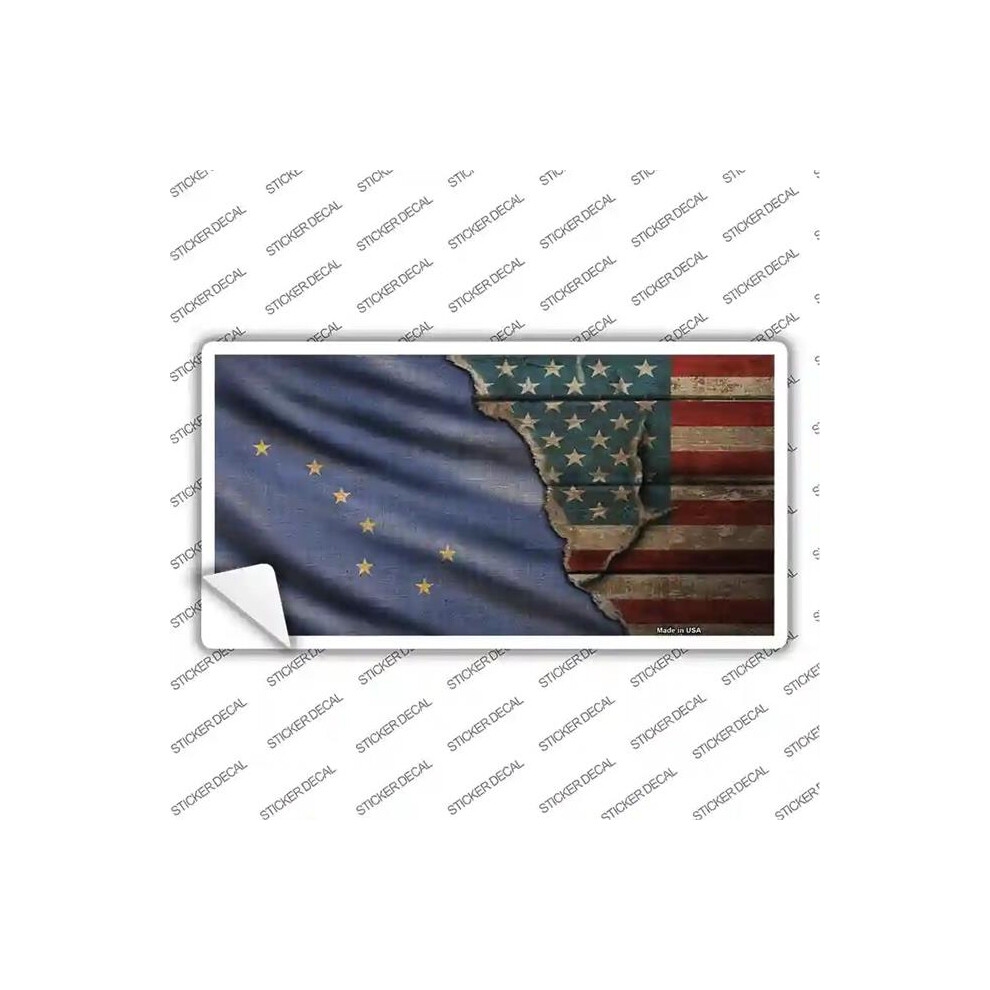 Smart Blonde Lp-12381S-Xl Alaska & American Flag Novelty Sticker Decal - Extra Large 792636403453