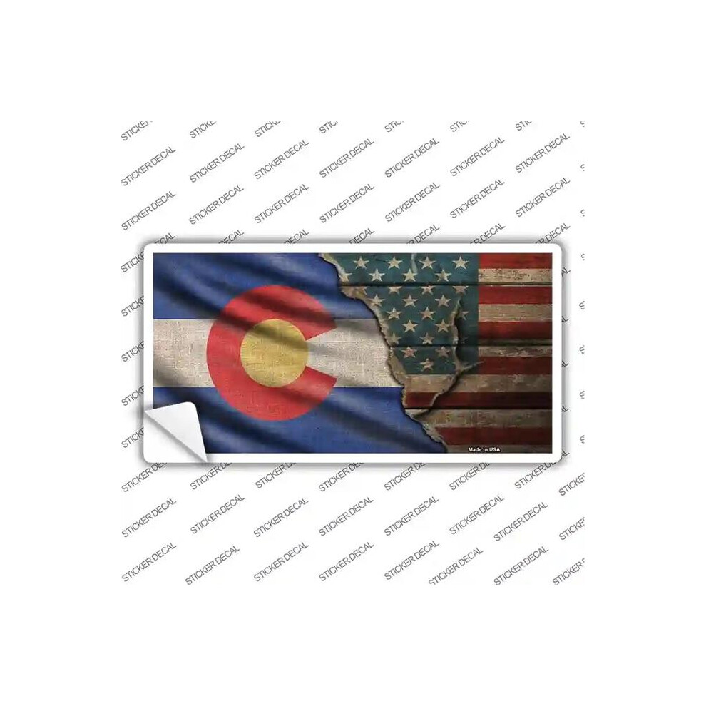 Smart Blonde Lp-12385S-L Colorado & American Flag Novelty Sticker Decal - Large 792636403460