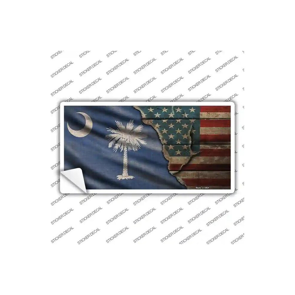 Smart Blonde Lp-12419S-S South Carolina & American Flag Novelty Sticker Decal - Small 792636403637