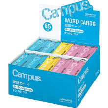 Kokuyo Campus Flash Cards com Anéis de Pasta, Cartões de Palavra, Anki, Mini Notas, Tamanho Médio 0.12''x 2.68'', 30 Pacotes