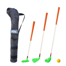 KONDAY Kinder-Golfschlger-Set, Kinder-Golf-Set, Gartensportgerte, drei Schlger mit Tragetasche und weichen Bllen (grn)