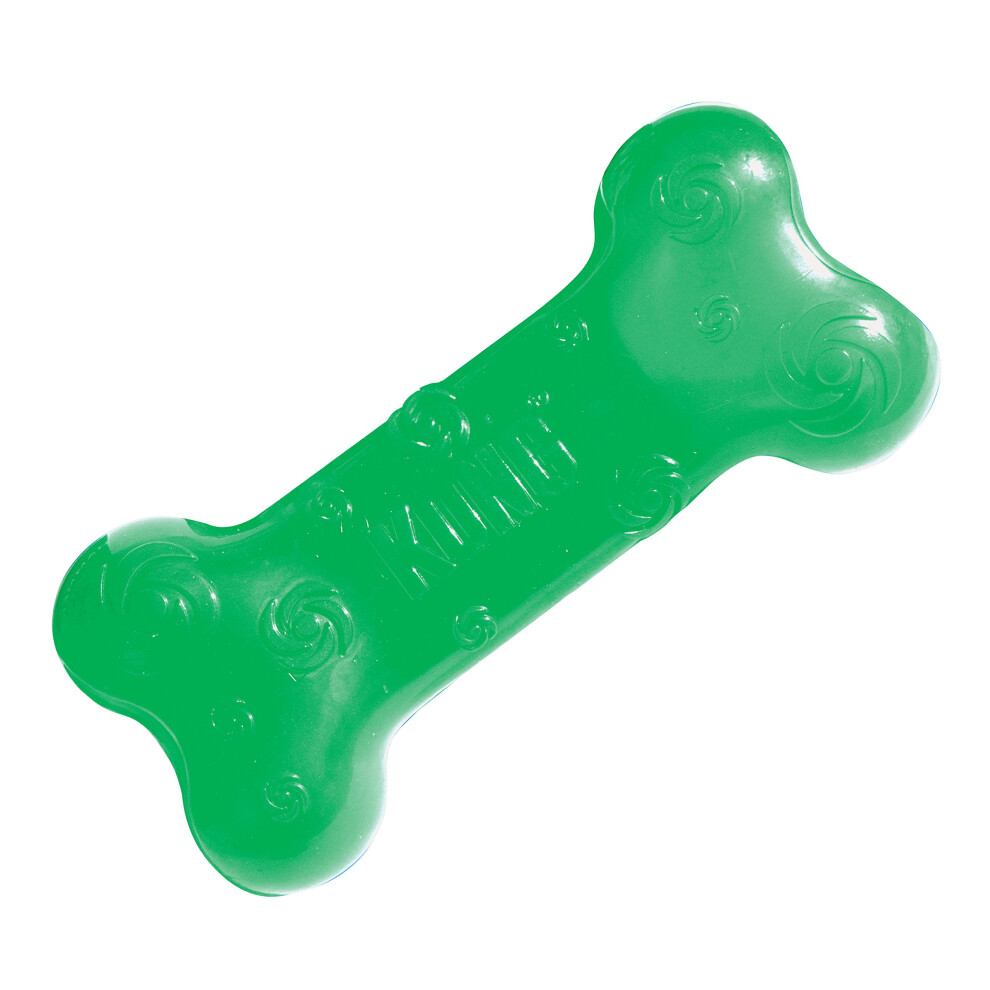 Kong - Squeezz Bone - Strong Squeaky Dog Toy Squeaks Even If Punctured - For Medium Dogs (Assorted Colors)