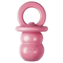 KONG Puppy Binkie - Pacifier Dog Toy for Puppies - Stuffable Chew Toy for Puppy Playtime - Durable Natural Rubber Dog Treat Toy for Teething Pupp