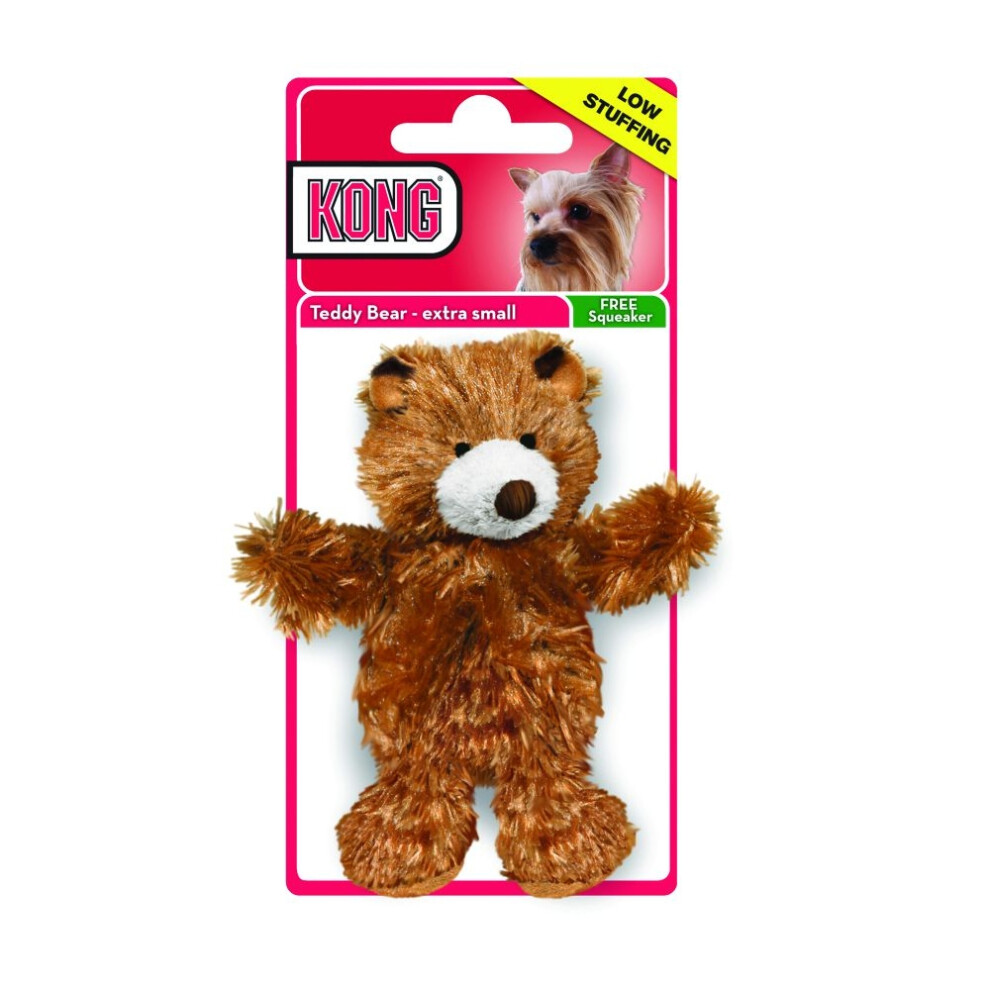 Kong Teddy Bear Low Stuffing Squeaker Dog Toy