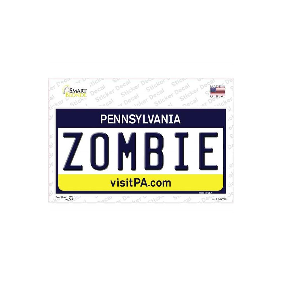 Smart Blonde Lp-6699S-M Zombie Pennsylvania State Novelty Sticker Decal - Medium 792636404146
