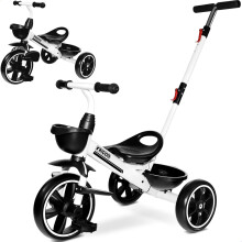 Tricicleta 2 n 1 KRIDDO pentru copii cu vrsta cuprinsa ntre 18 luni ?i 5 ani - Mner de mpingere extins pentru mpingere fara efort Triciclet