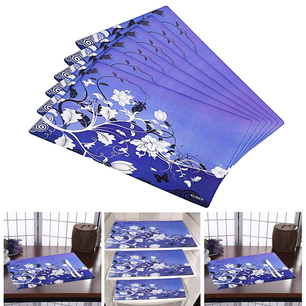 Tapis de tiroir de r   frig   rateur en PVC Kuber Industries (6 pi   ces) (bleu) - CTLTC11152