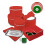 LAMINET 6 Piece Quilted Dinnerware Storage Starter Set - Includes 4 Plate Cases 1 Cup Case & Platter Case - RED 2