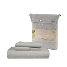 LANE LINEN Twin Fitted Sheets 100% Organic Cotton 2-Piece Set (1 Fitted Sheet 1 Pillowcase) Percale Weave Soft Breathable Fits Mattress Upto 15'