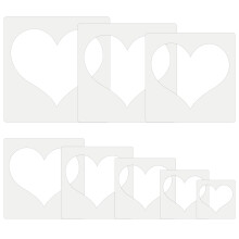 Gro?e Herz-Schablone, 8 St?ck, Herz-Schablonen zum Valentinstag, wiederverwendbare Kunststoff-Schablonen zum Malen auf Holz, W?nden, Stoff, Papie
