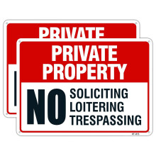 Large Private Property No Trespassing Signs Aluminum Big 10x14 Inches UV Ink Printing Durable/Weatherproof Up to 7 Years Outdoor for Home (2-Pack)