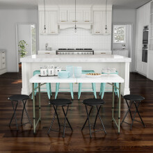 Cadeiras de Bar Dobráveis Lavish Home - Conjunto de 4 Cadeiras de 18 Polegadas - Capacidade de 225lb e Assentos Almofadados (Preto)