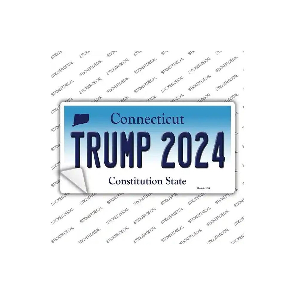 Smart Blonde Lp-12222S-S Trump 2024 Connecticut Novelty Sticker Decal - Small 792636412028