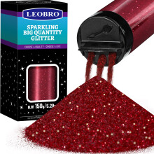 LEOBRO Purpurina Roja 150 g/5,29 oz Purpurina Roja Fina para Manualidades de Resina Purpurina para Manualidades, Cuerpo, Bricolaje, Decoraci   n de