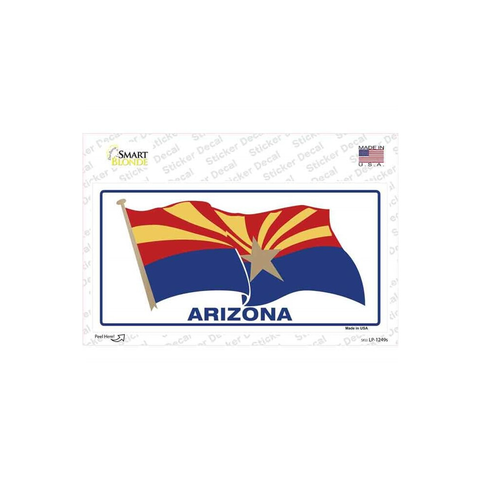 Smart Blonde Lp-1249S-M Arizona Waving Flag Novelty Sticker Decal - Medium 792636412578