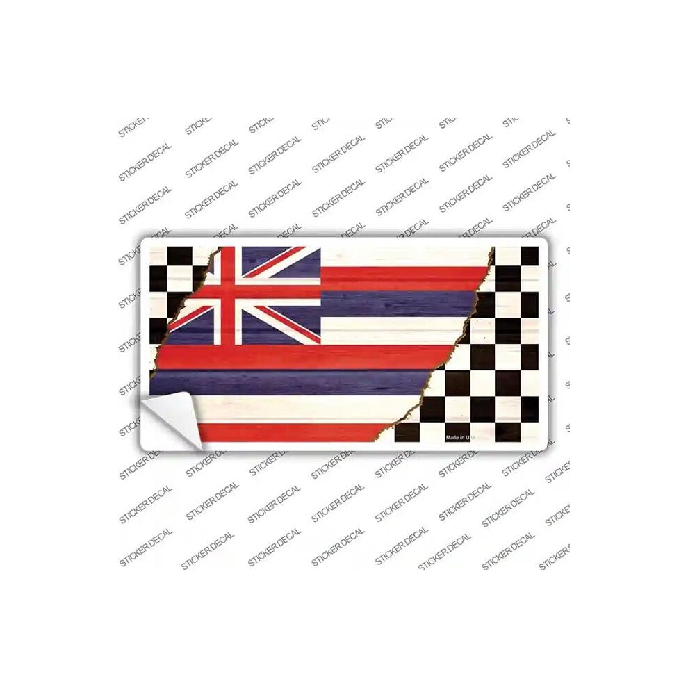 Smart Blonde Lp-13696S-S Hawaii Racing Flag Novelty Sticker Decal - Small 792636413063