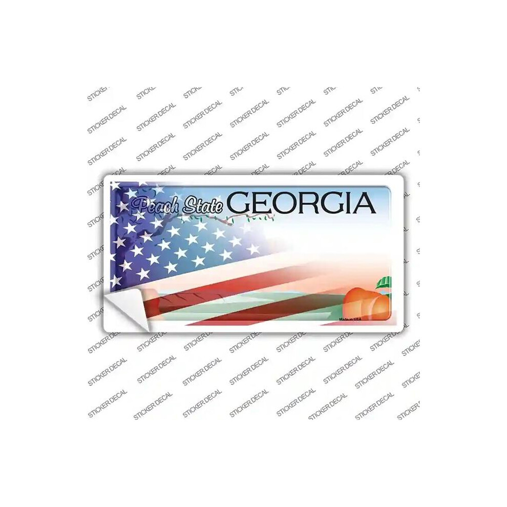 Smart Blonde Lp-12470S-Xl Georgia Half American Flag Novelty Sticker Decal - Extra Large 792636412400