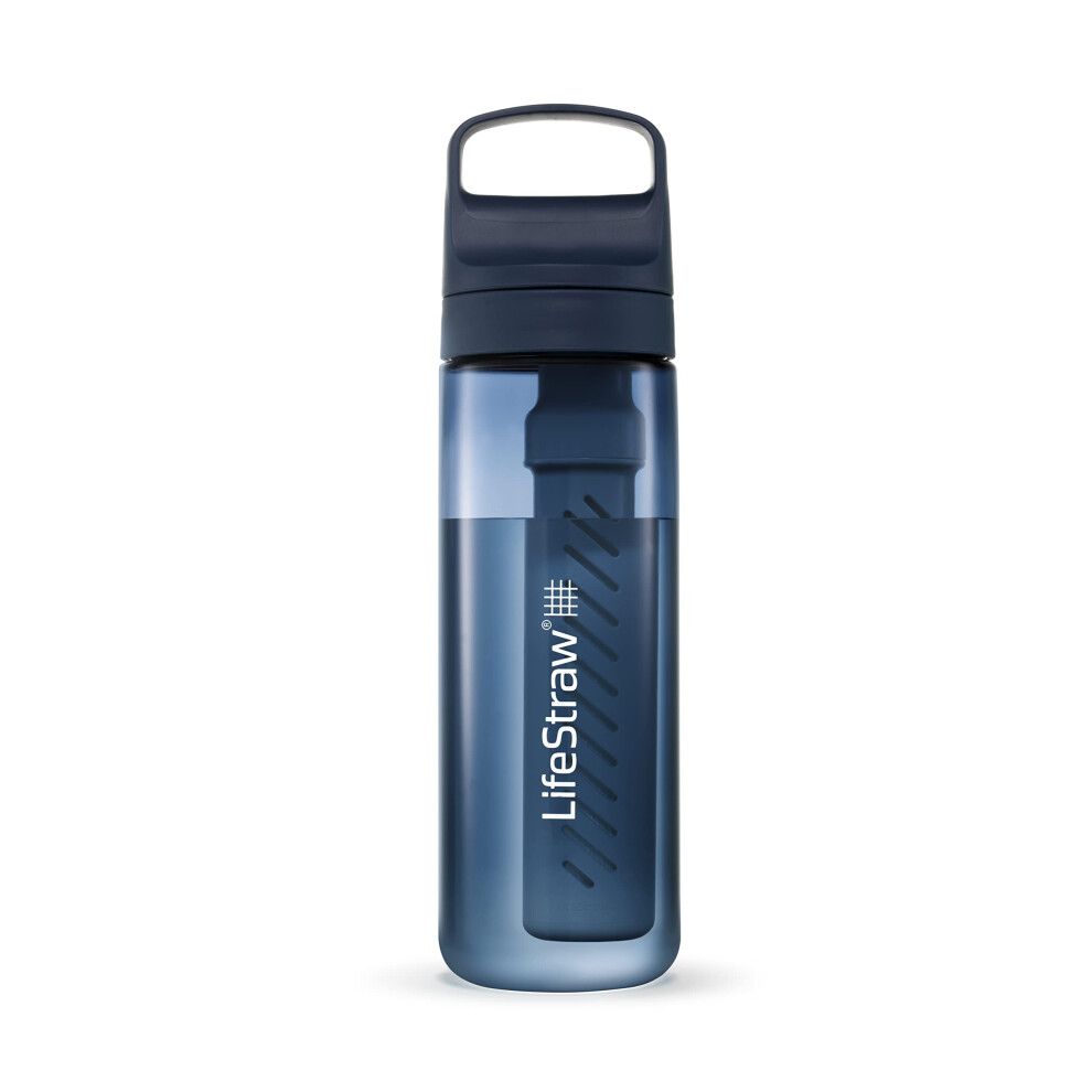 LifeStraw Go Series Water Filter Bottle - BPA-Free  Removes Bacteria  Parasites  Microplastics  Improves Taste  22oz  Aegean Sea-image-OPC-PFPSJ8Q-NEW