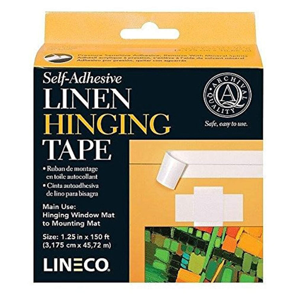 Lineco Self-Adhesive Linen Hinging Tape. Acid-Free Neutral Ph Fabric. 1.25 Inches X 150 Feet. Trusted Tape For Hinging Matboards Mounting Conserva