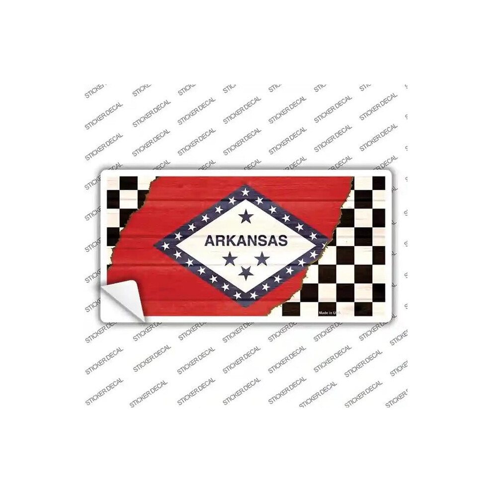 Smart Blonde Lp-13689S-L Arkansas Racing Flag Novelty Sticker Decal - Large 792636413544