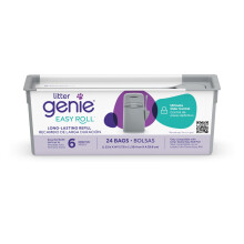 Litter Genie Easy Roll Refill Poss (1-Pack) | Inkluderer en 6-måneders langvarig rulle med 24 poser | Ultimate Odor Control Cat Litter Bags