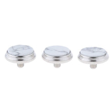 Liyafy 3 stuks trompetventiel vingerknoppen muziekinstrumenten accessoires zilver met witte turquoise inleg