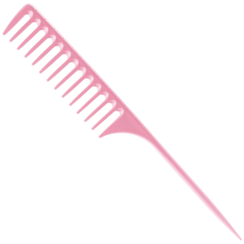 Lltgmv Wide Tooth Rat Tail Comb For Curly Hair Wet Comb Detangling Parting Hair Comb For Women Men Hair Stylist - Pink