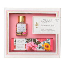LOLLIA Always in Rose Fragrance Story Gift Set - .16 fl. oz. Eau de Parfum & .33 oz. Petite Treat Handcreme - Rose & Hibiscus - Hand Cream for Women
