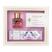LOLLIA Wish Fragrance Story Gift Set - .16 fl. oz. Eau de Parfum & .33 oz. Petite Treat Handcreme - Sugared Pastille - Shea Butter Hand Cream for Wome