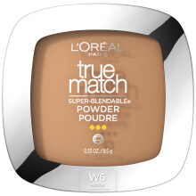 L'Oreal Paris True Match Super Blendable Oil Free Powder Foundation W6 Medium 0,33 oz Emballage kan variere