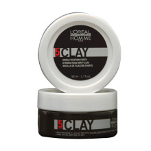 L'Oreal Professionnel Mens modelando argila | Para todos os tipos de cabelo | Fornece forte espera e acabamento fosco | 1,7 fl. Oz.