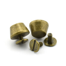 LQ Industrial 25-Pack 1/2 """" Pung h?ndtaske f?dder neglehoved fladstud solid messing skrueback spike metal kegle st?nger nittet l?der h?ndv?rk di