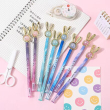 LSFCHYBY 12 Stck se Kaninchen-Transferperlen, Cartoon-Gelstift, kreativer Tintenroller mit flssiger Gel-Tinte, Neuheit, kreatives Design fr Schu