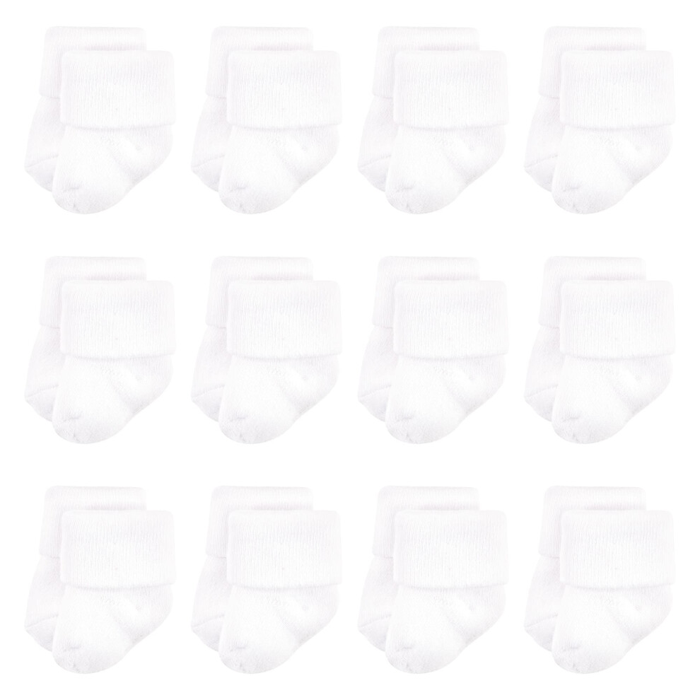 Luvable Friends Unisex Baby Newborn En Baby Terry Sokken Wit 12-Pack 6-12 Maanden Vs-image