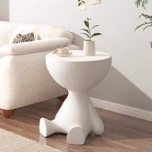 (White) Storage Table with Storage Function, 3 Colors to Choose from, Modern Simple Round Side Table