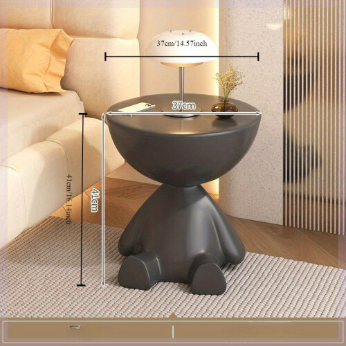 (Black) Storage Table with Storage Function, 3 Colors to Choose from, Modern Simple Round Side Table