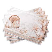 Maison d'Hermine Stoff-Tischsets, 4er-Set, 100 % Baumwolle, dekorativ, waschbar, Tischset, Küche, Party, Hochzeit, Restaurant und Camping, Danksagung