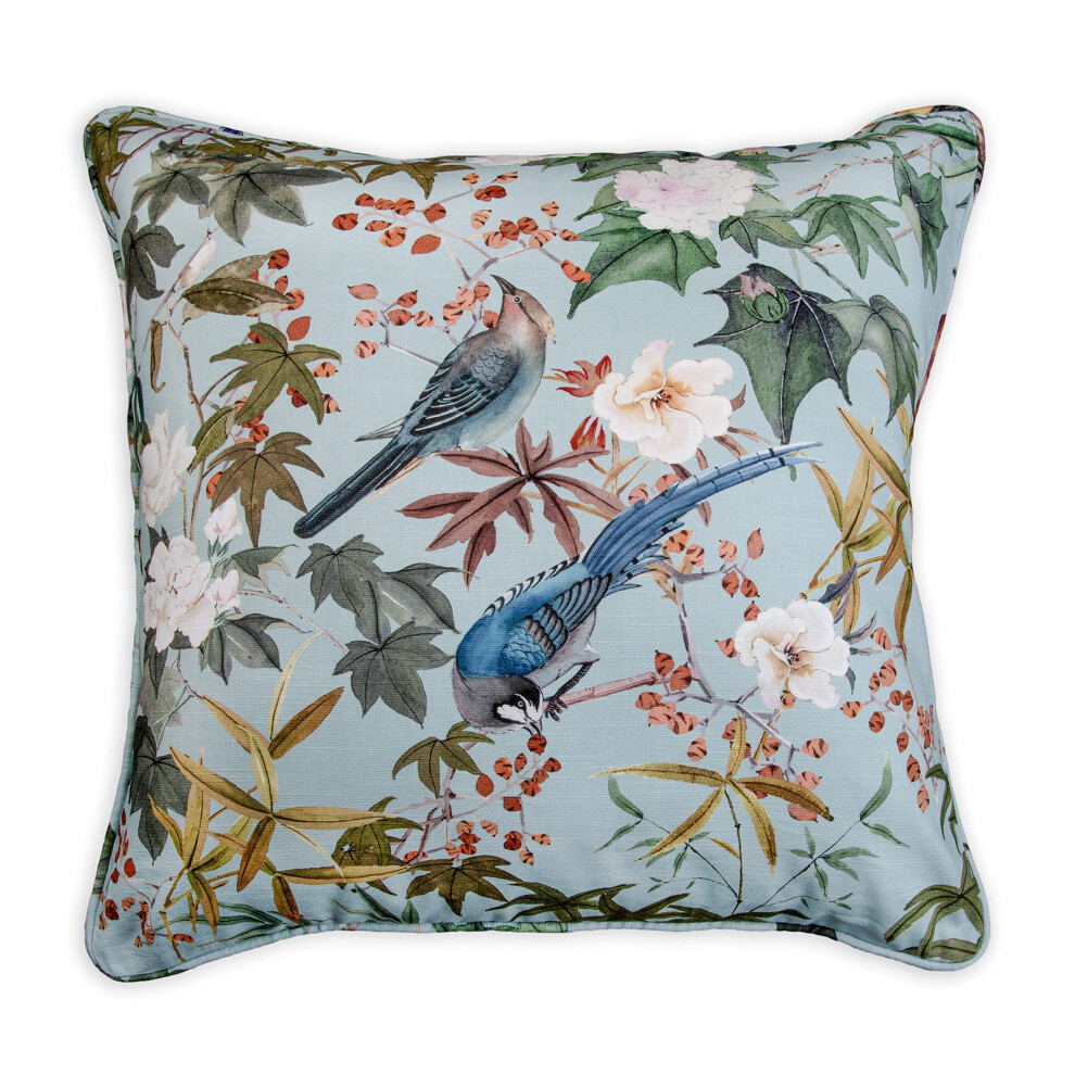 Housse de coussin d   corative Maison d'Hermine Hokuzai - Bleu 100 % coton pour canap   , chambre, salon (45,7 x 45,7 cm)