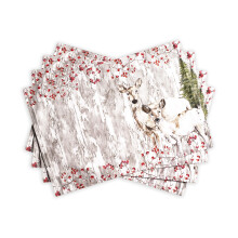 Maison d' Hermine Placemats Set of 4 100% Cotton Decorative Washable Table Cloth Place Mat Kitchen Party Wedding Restaurant & Camping Mountain L