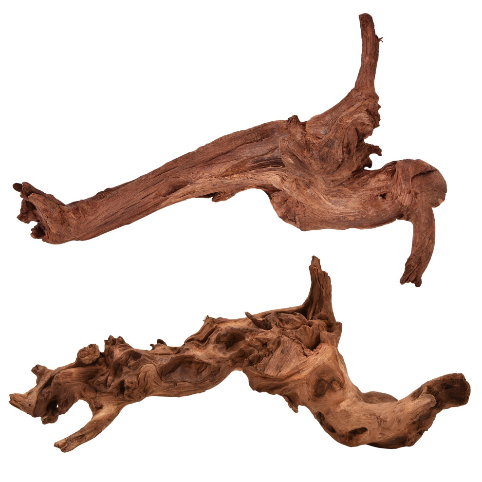 majoywoo Natural Large Driftwood for Aquarium Decor Reptile Decor Fewer Branches 12.5-18"""" 2Pcs