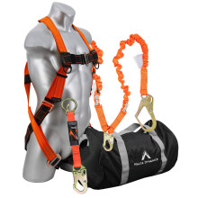 Malte Dynamics Warthog Safety Harness (petite taille) Kit de protection d'automne Pouleau de 4 pieces avec amortisseur de 6 pieds Stretch Absorbi