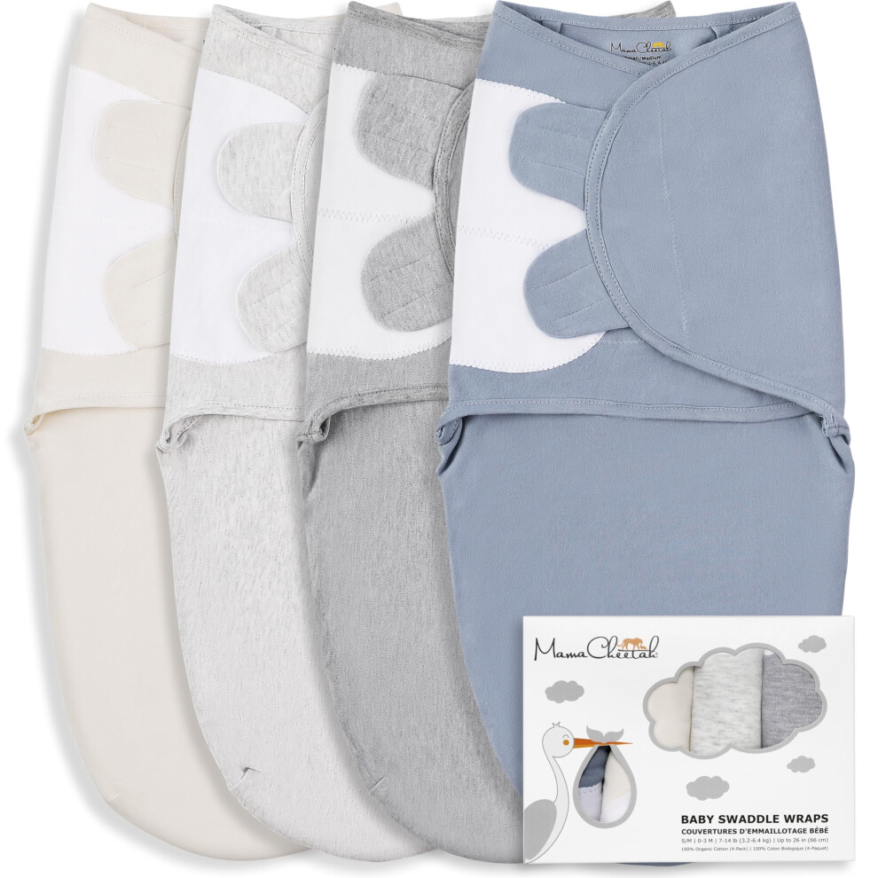 Baby Swaddle Sack Organic Cotton Swaddle Blanket Adjustable Swaddle Sleep Sacks Easy Swaddles For Boy Girl 0-3 Month Baby Essentials Mama Cheetah